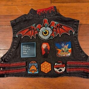 OOAK handmade Castlevania battle vest with skeleton motif
